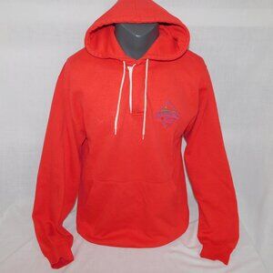 Vintage Jasper Park The Canadian Rockies Adult XL Red Hoodie Hooded Sweatshirt